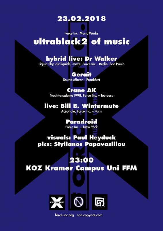 Force Inc./NON Event Ultrablack2 plus Lesung 23.2. KOZ FFM